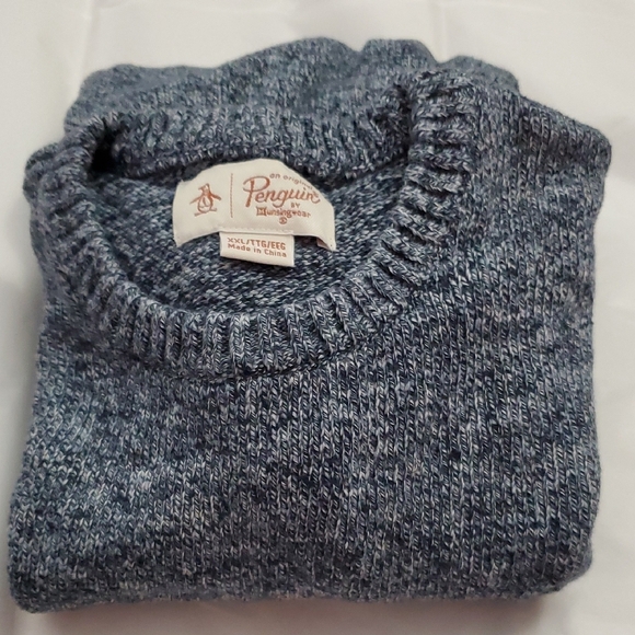 Original Penguin Men's Heathered Gray Crewneck Sweater - Picture 2 of 3